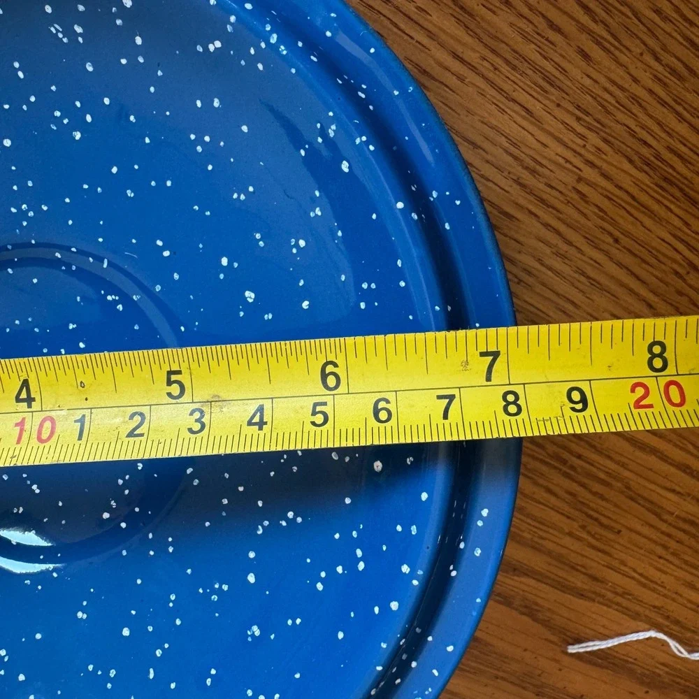 Vintage Blue Speckled Enamelware Replacement Pot Lid‎ Diameter